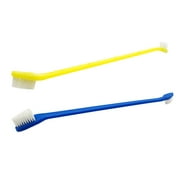 2pcs Dual End Brush for Pet Dog Toothbrush Dental Care Grooming Tool Clean Teeth (Random Color)